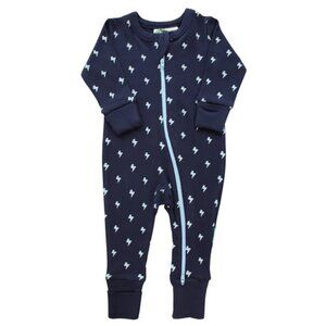 Parade Organic Cotton Long Sleeve Navy Zipper Romper, Size 12-18 Months
